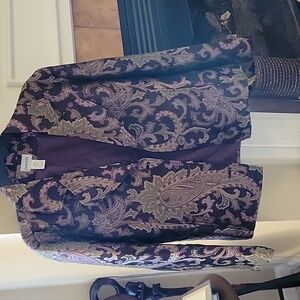 Chico's Elegant Paisley Jacket in Purple and Olive